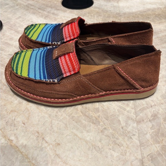 Ariat Cruiser Slip On Shoes Brown Suede Serape Stripe Loafer Size 9B - Picture 3 of 7